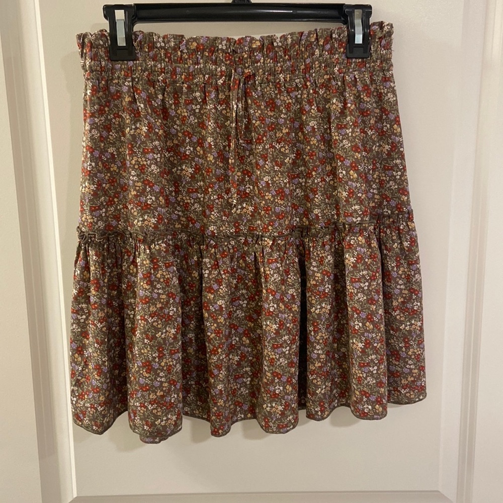Alelly Women's Summer Cute High Waist Ruffle Skirt Floral Print